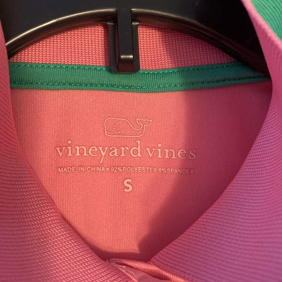 Vineyard Vines cute preppy pink and green long sleeved polo top. Size small. - Picture 9 of 14